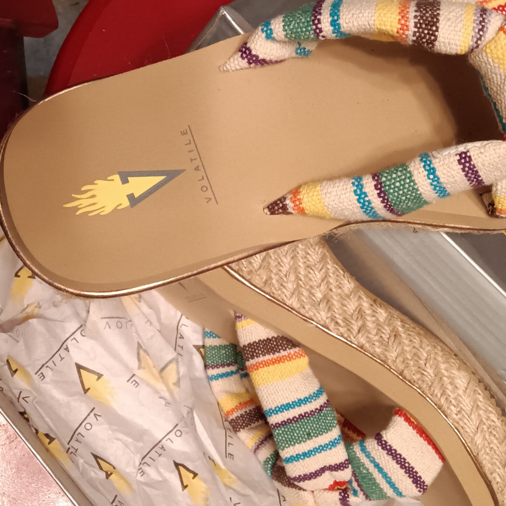 Volatile Multicolor Striped Sandals - Picture 3 of 5